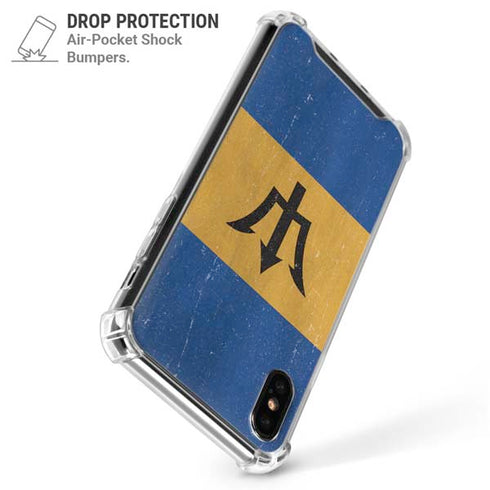Barbados Flag Distressed iPhone X/XS Clear Case